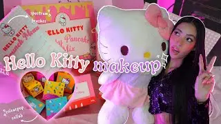 doing a hello kitty makeup asmr ♡ colourpop x hello kitty & spectrum brushes unboxing | Barbie Jasha