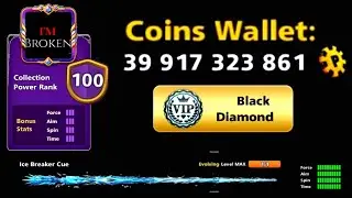 8 Ball Pool Cue Collection Power Rank 100 - Ice Breaker Cue Evolving Level Max - 39 Billion Coins 😱