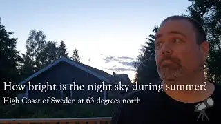 How bright is the night sky during summer at 63 degrees north?