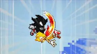 Dark Sonic vs Fleetway (Sprite Animation Test)