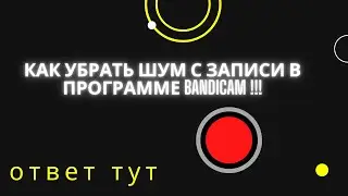 Как убрать шум с записи в bandicam!
