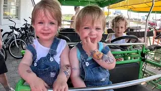 Twins ride surrey bikes