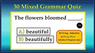30 + Grammar Mixed Quiz | Mixed Exercise | Test your English Grammar | No.1 Quality English