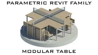 Parametric Revit Family. Modular Table