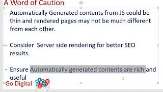 Crawling and Indexing of JavaScript and Angular pages | Digital Marketing | English | Go Digital |