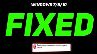 There Is Not Enough Space Available On The Disk(s) To Complete This Operation  - Must Watch