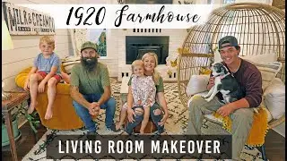 Farmhouse Renovation Living Room Makeover Before & After - Lavender & Fir Farmstead