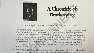 A Chronicle of Timekeeping Academic Reading Section 1  