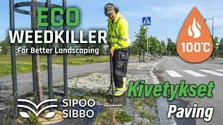 Kivetysten käsittely 100ºC vedellä | Treatment of paving with 100ºC water | Eco Weedkiller Pro 10