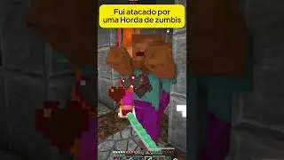 atacado por uma horda de zumbis no minecraft #minecraft #zumbis #games #minecraftshorts #shorts