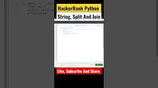 String, Split And Join // HackerRank // Python Programming. 