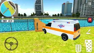 Yellow & Green Ambulance VANs Driving in 911 Stickman Roof Driver Sim #5 - Android Gameplay