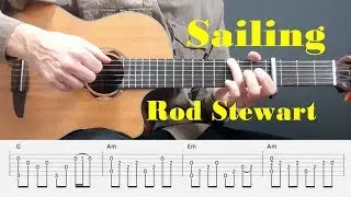 Sailing - Rod Stewart - Easy Fingerstyle guitar with tabs