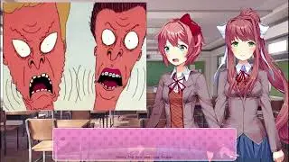 DDLC react to Beavis and Butthead part 1: Monika and Sayori