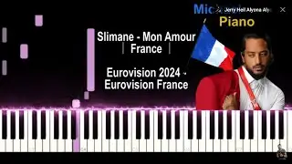 Slimane Mon Amour Piano Tutorial 🇫🇷France Eurovision2024 
