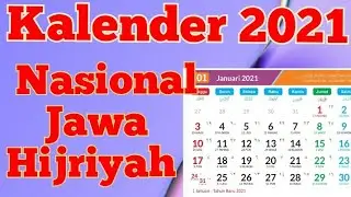 kalender 2021 lengkap jawa dan hijriyah