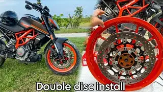 Double disc brake installation on duke