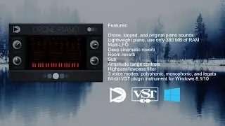 Drone Piano 64-bit VST plugin instrument for Windows