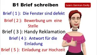 Prüfung B1 Brief schreiben ( 5 wichtige Briefe )