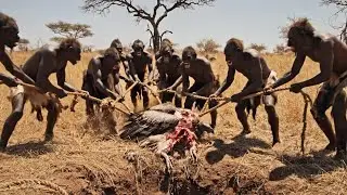 Millions of Years Ago: Pit Trap Construction & Battling Vultures for the Kill #prehistorichumans