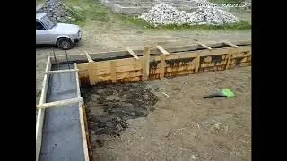 Строим дом - Фундамент - Часть 4. Заливка бетонным раствором перекрытия площадки фундамента