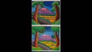 Menggambar Pemandangan || Melukis Pemandangan #shorts