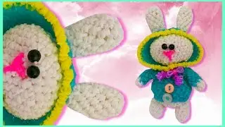 Заяц в капюшоне из резинок 1 ч./Bunny in the hood loomigurumi