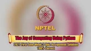 Swayam The Joy of Computing Using Python Week-2 Quiz Assignment Solution | NPTEL