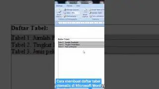 #tutorial Cara membuat daftar tabel otomatis di Ms. Word #short #shorts #microsoftword #fyp
