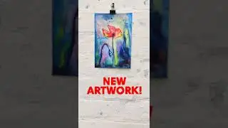 Абстрактный рисунок Акварелью Цветок Мака/Abstract Watercolor Drawing Poppy Flower/Artwork