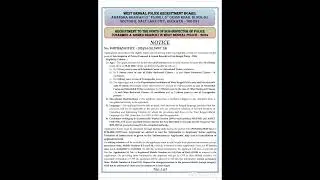 WB POLICE SI RECRUITMENT 2024 NOTIFICATION #WBPSI2024