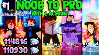 NOOB To PRO But Using 2 Account | Getting 100K+ Gems In Anime Adventures!