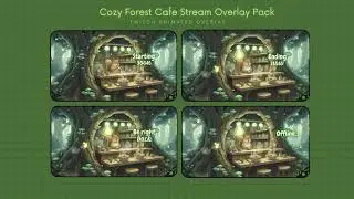 Cozy Forest Cafe Stream Overlay Pack