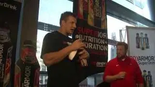 Rob Gronkowski shows how to spike a football