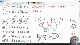 How to Reverse Engineer a Quadratic Sequence of the Form f(n)=an^2+bn+c and Find Its Solutions
