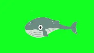 Blue whale Cartoon Fish Green Screen Effect chroma key Free download