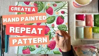 Paint a Repeat Strawberry Pattern the Old Fashioned Way - Using Paint and Paper