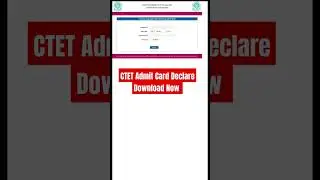 CTET Admit Card Declare Download Now @RSS  #ytshort #ctetadmitcard  #ctet2024