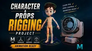 3D Character & Props Rigging in Maya | Full Rig Setup Process 