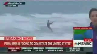 MEGA Huracán Irma - HOY Un Hombre RETA A IRMA Realizando Kitesurf En Las Playas De Miami. 10/09/2017