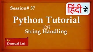 String in Python | Python Tutorial in Hindi | #37