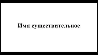 Имя существительное