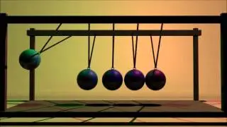 3D Maya Newtons Cradle Animated (Keyframed)