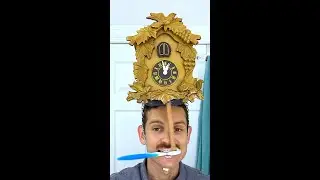 Toothbrushing contraption using pendulum clock helmet