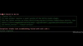 Your project requires a newer version of Kotlin Gradle Plugin
