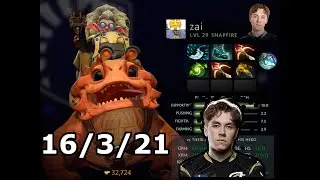 Dota 2: Zai (SnapFire) Huge DAMAGE Liquid VS Aster in Lima Major