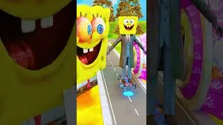 Giant Barbie Bollard Pushing Skibidi Toilet into SCARY SpongeBob. EXE vs Peppa Pig & Spiderman