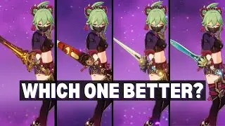 Kuki Shinobu Weapon Comparison Hyperbloom & Healing | Xiphos, Iron Sting, KeyKhaj-Nisut, Umbrella