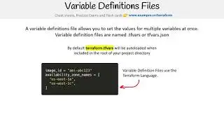 Terraform — Variable Definition Files