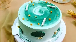 Seafoam Green Tornado Cream Cake - Sponge Cake Reminiscent of the Calmest Ocean Waves